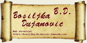 Bosiljka Dujanović vizit kartica